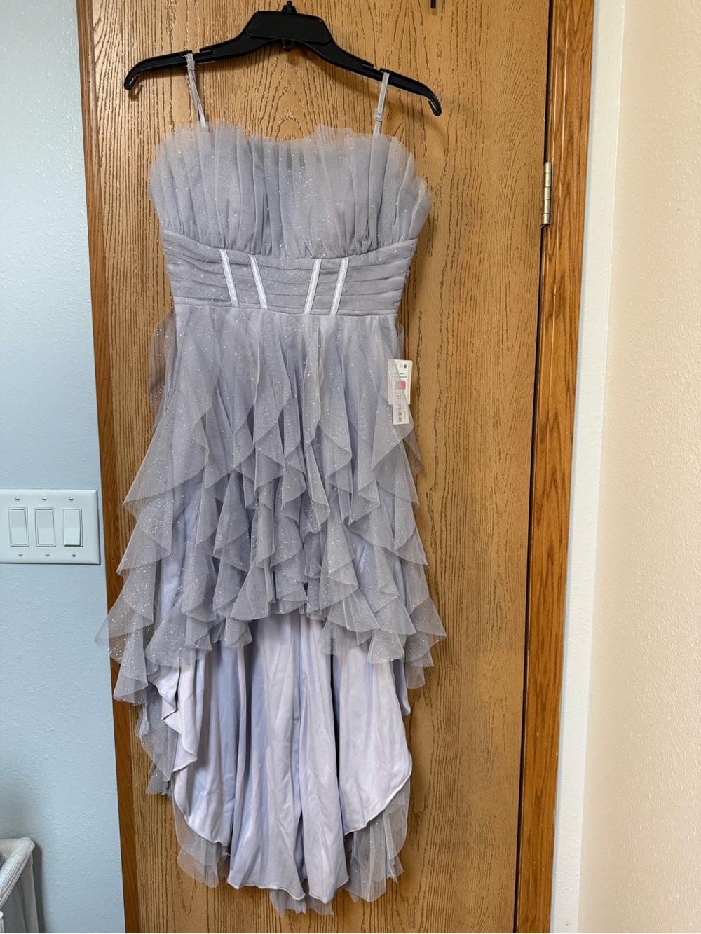 Sparkle High-Low Party Dress - Silver Gray/Homecoming Dress